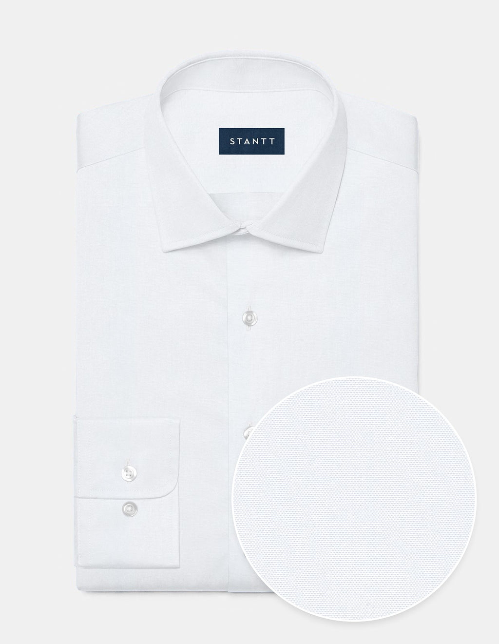 Pinpoint Oxford White Dress Shirt No Pocket / Custom Buttons
