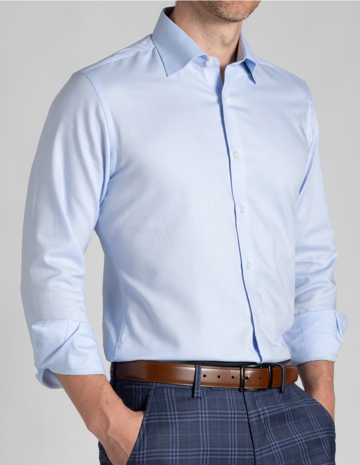 Wrinkle-Resistant Dobby Light Blue Heart Dobby Dress Shirt Stantt Wrinkle-Resistant Dobby Light Blue Heart Dobby Dress Shirt Stantt