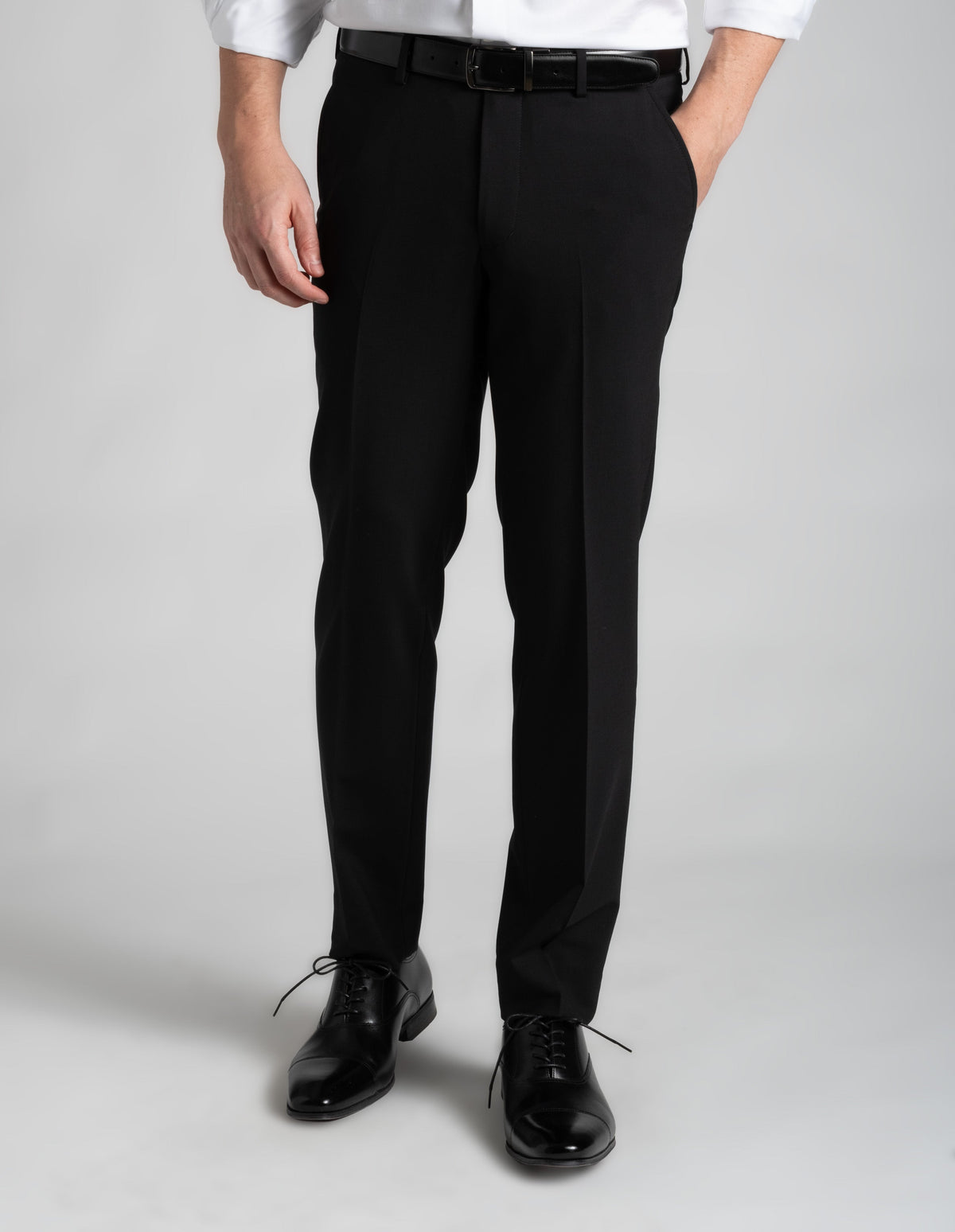 Travelers Black Dress Pant s Flat / Waistband Extension / Top Stitch Hem