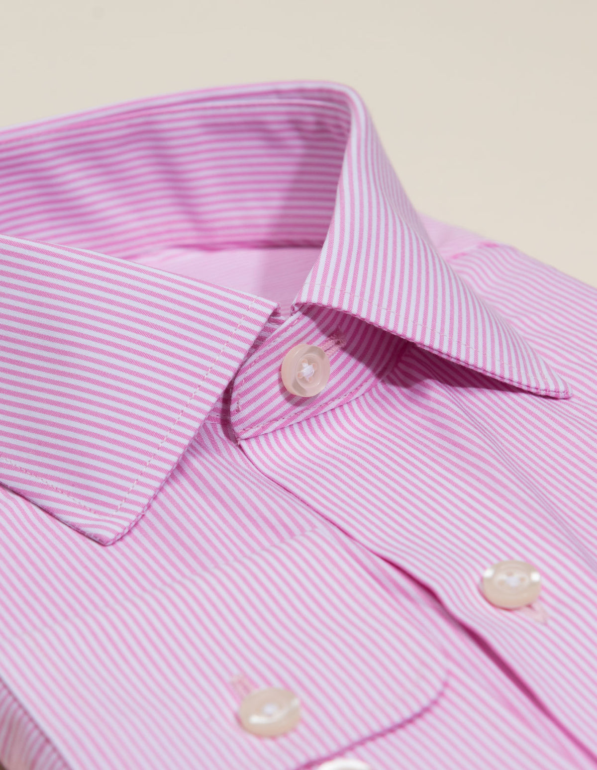 Bengal Stripe Pink Dress Shirt No Pocket / Standard Buttons
