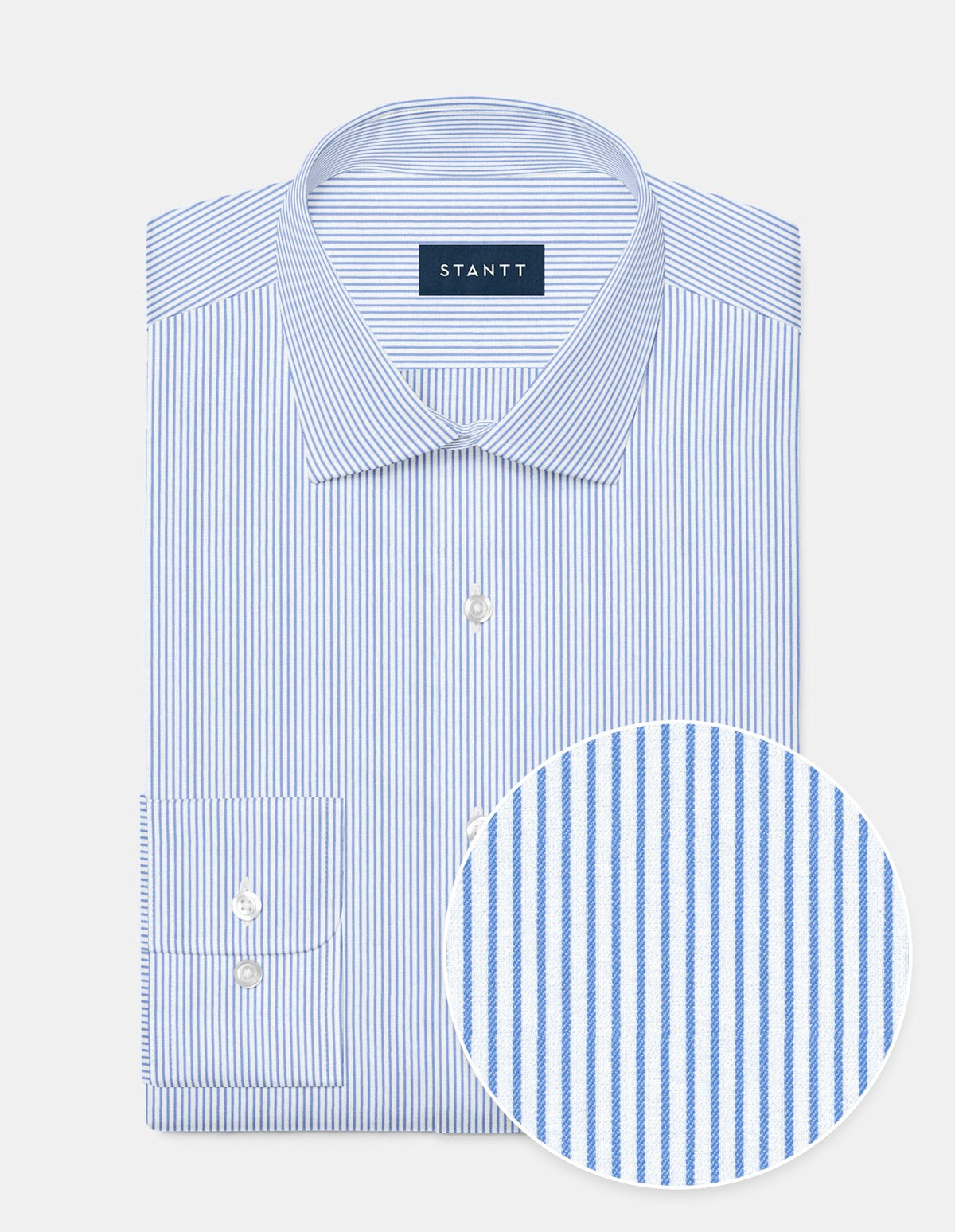Performance Twill Blue Bengal Stripe Dress Shirt Pocket / Standard Buttons