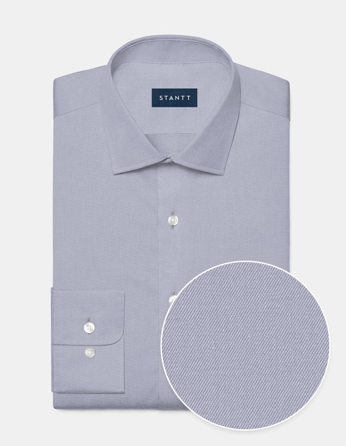 Wrinkle-Resistant Twill Light Grey Dress Shirt No Pocket / Standard Buttons Wrinkle-Resistant Twill Light Grey Dress Shirt No Pocket / Standard Buttons
