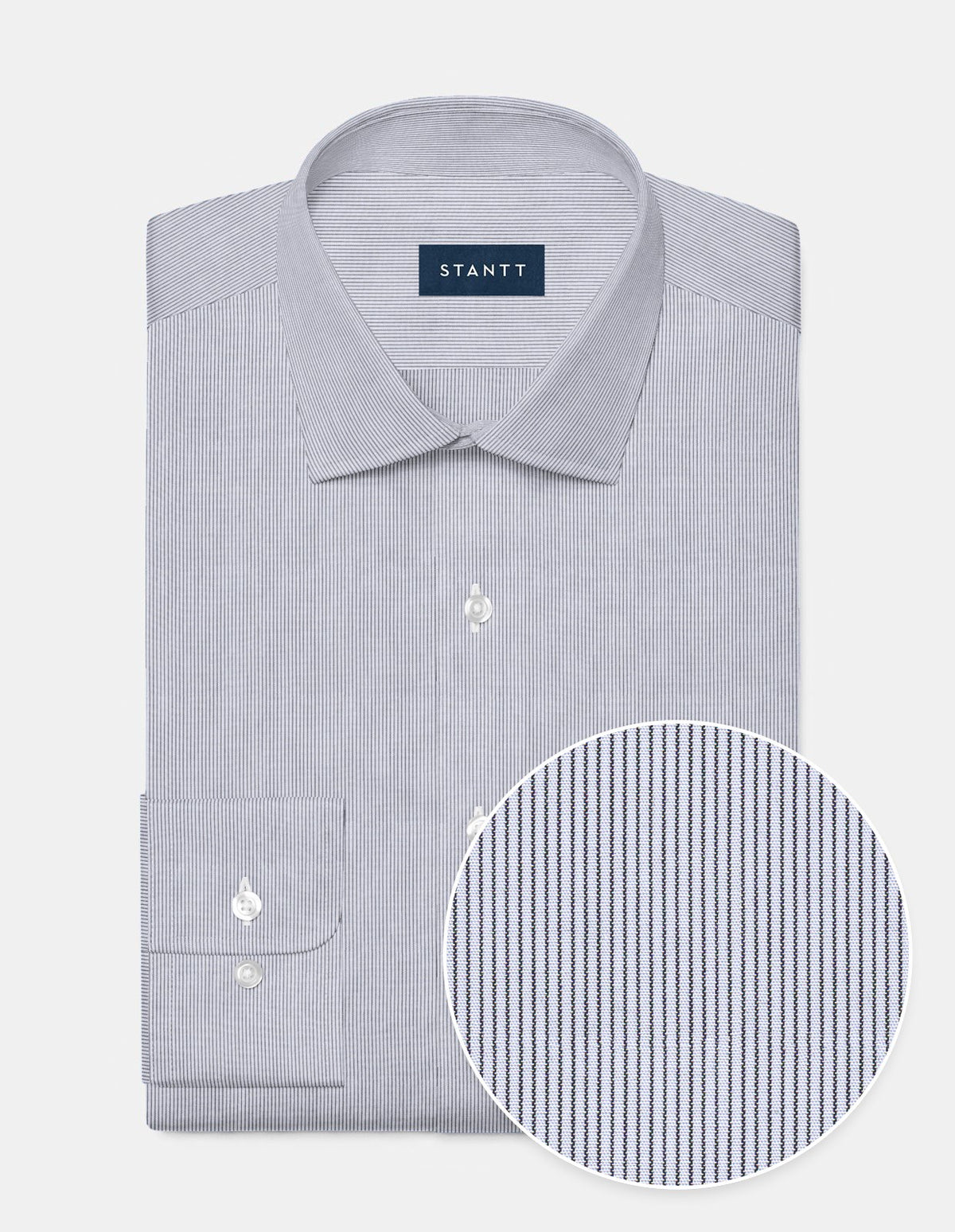 esquire slim fit dress shirts Hairline Stripe Black Shirt No Pocket / Standard Buttons dev-position-back-in-stock:number:128 Plus Size Formal Dress Designed in a close SIZE:3 | M-L