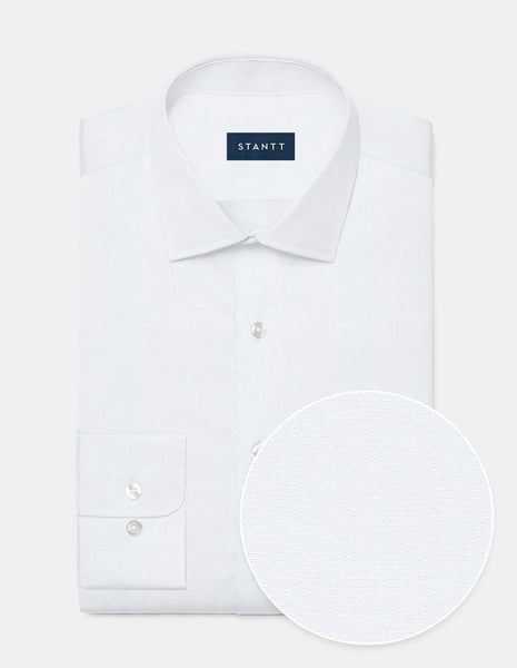 Pinpoint Oxford White Dress Shirt No Pocket / Custom Buttons Pinpoint Oxford White Dress Shirt No Pocket / Custom Buttons