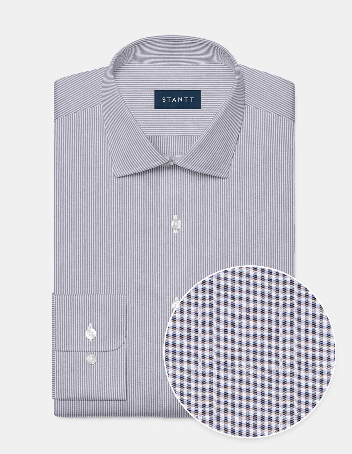 striped dress shirt Hairline Stripe Blue Dress Shirt No Pocket / Standard Buttons