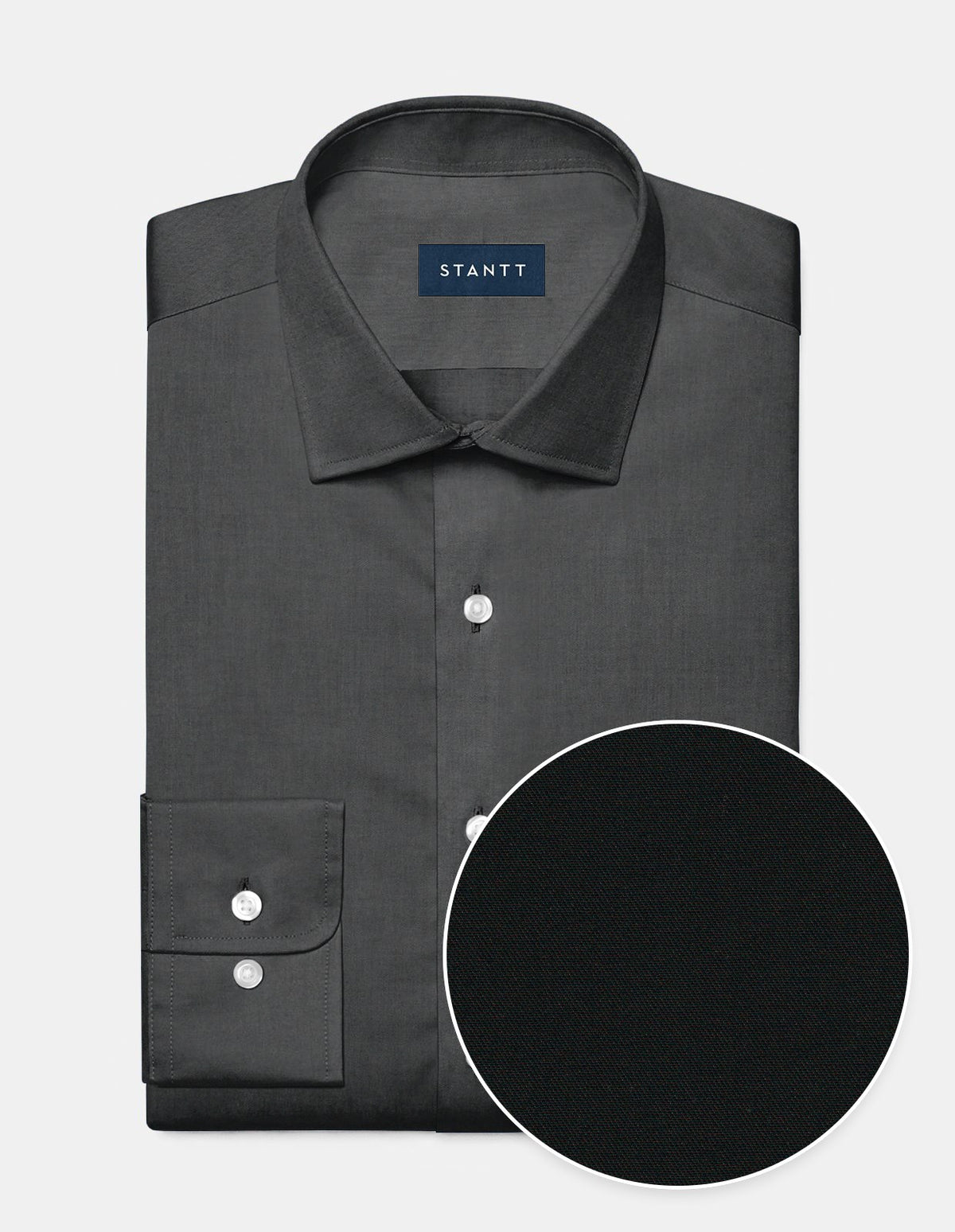 Black Twill Dress Shirt No Pocket / Standard Buttons