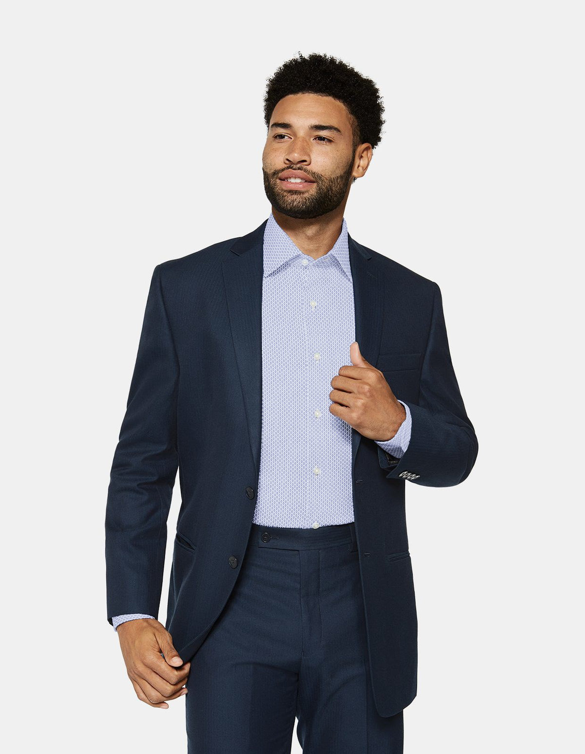 Performance Twill Light Blue Dress Shirt Pocket / Custom Buttons